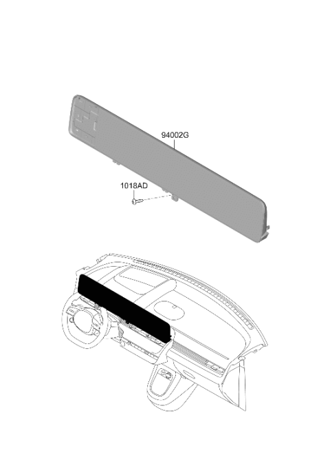 2022 Hyundai Ioniq 5 Instrument Cluster Assembly Diagram for 94003-GI200-YPK