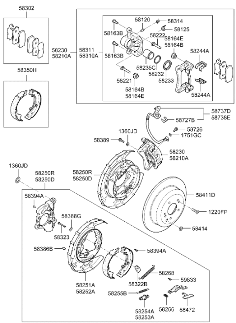 2011 Hyundai Veracruz Bolt-Guide Rod Diagram for 58163-1G000