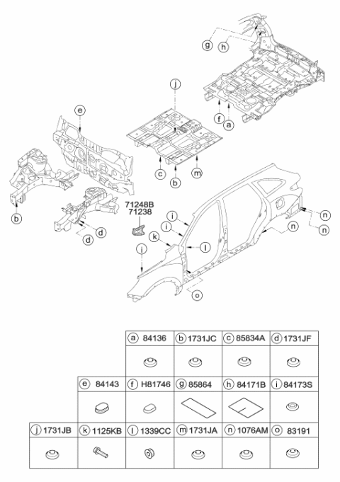 2007 Hyundai Veracruz Isolation Pad & Plug Diagram 2