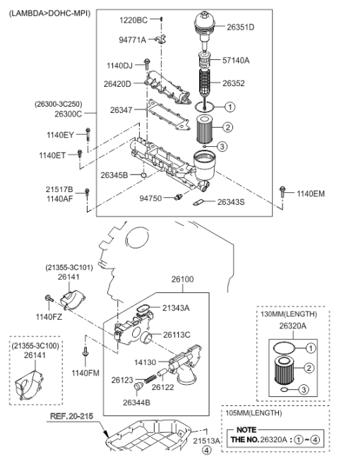 2007 Hyundai Veracruz Screw Machine Diagram for 12201-06123