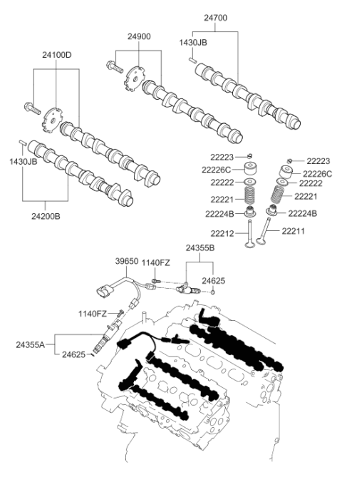 2012 Hyundai Veracruz Camshaft & Valve Diagram 2