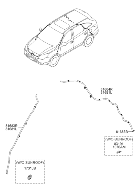 2012 Hyundai Veracruz Sunroof Diagram 2
