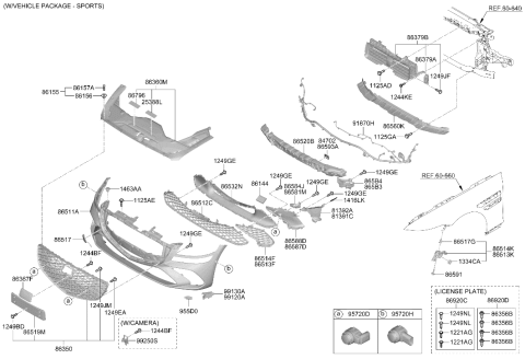 2025 Hyundai Genesis G80 Front Bumper Diagram 2