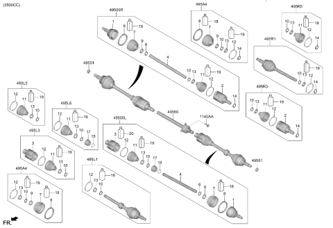 2025 Hyundai Genesis G80 Drive Shaft-Front Diagram 2