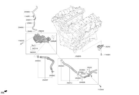 2026 Hyundai Genesis G80 Coolant Pipe & Hose Diagram 2
