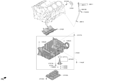 2025 Hyundai Genesis G80 Belt Cover & Oil Pan Diagram 4