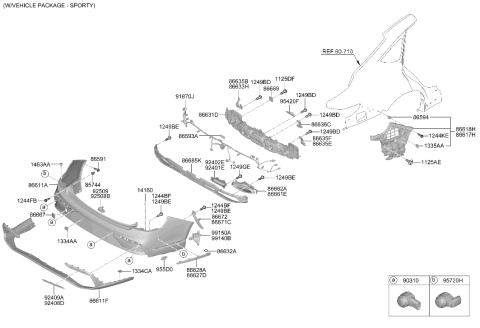 2025 Hyundai Genesis G80 Rear Bumper Diagram 2