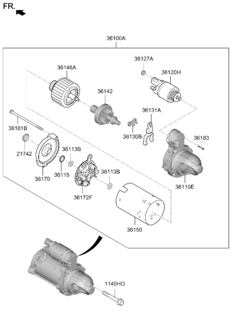 2025 Hyundai Genesis G80 SOLENOID SWITCH ASSY Diagram for 36120-2J304