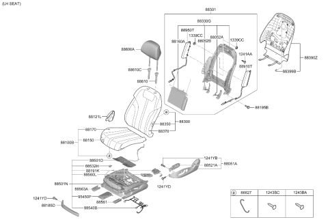 2025 Hyundai Genesis G80 Front Seat Diagram 2