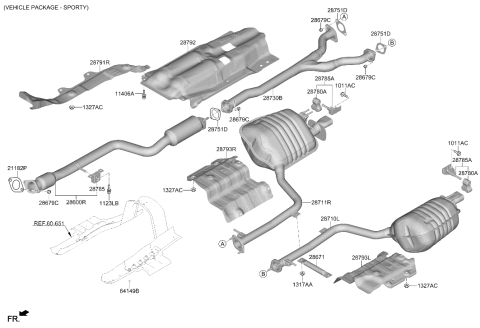 2026 Hyundai Genesis G80 Muffler & Exhaust Pipe Diagram 3