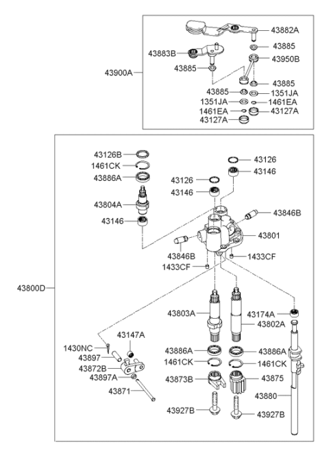 2005 Hyundai Sonata New Body Style (US) Gear Shift Control (MTM) Diagram 2