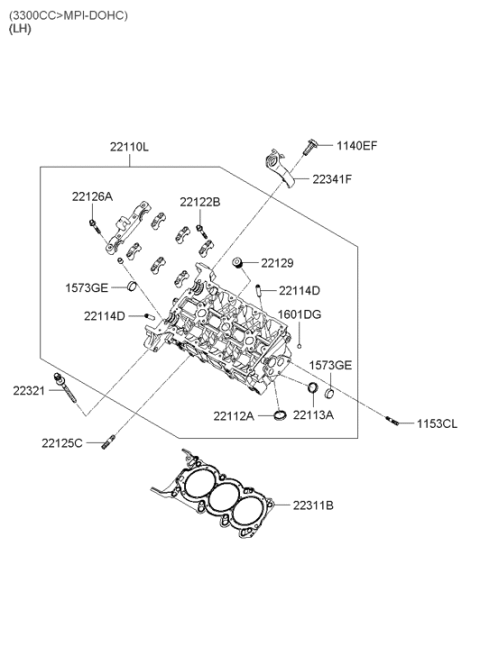 2005 Hyundai Sonata New Body Style (US) Cylinder Head Diagram 2