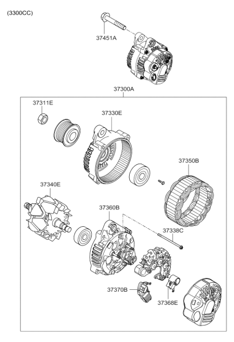 2005 Hyundai Sonata New Body Style (US) Generator Diagram 2