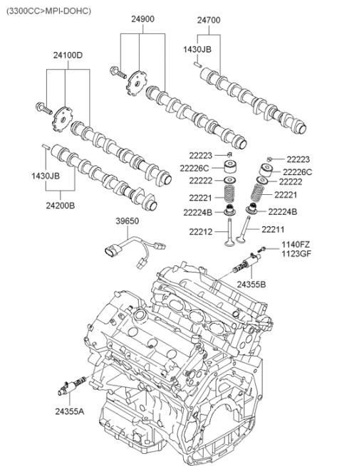 2005 Hyundai Sonata New Body Style (US) Camshaft & Valve Diagram 3