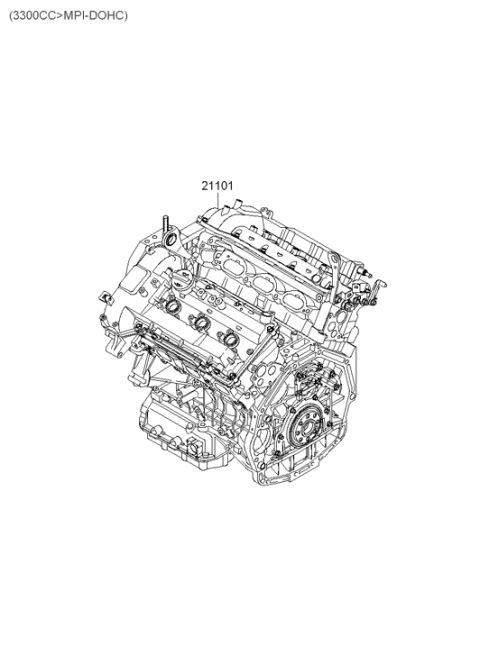 2005 Hyundai Sonata New Body Style (US) Sub Engine Assy Diagram 2