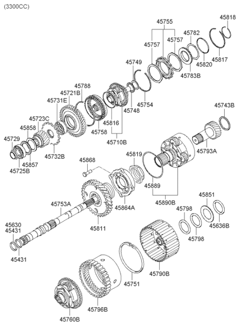 2005 Hyundai Sonata New Body Style (US) Transaxle Gear - Auto Diagram 3