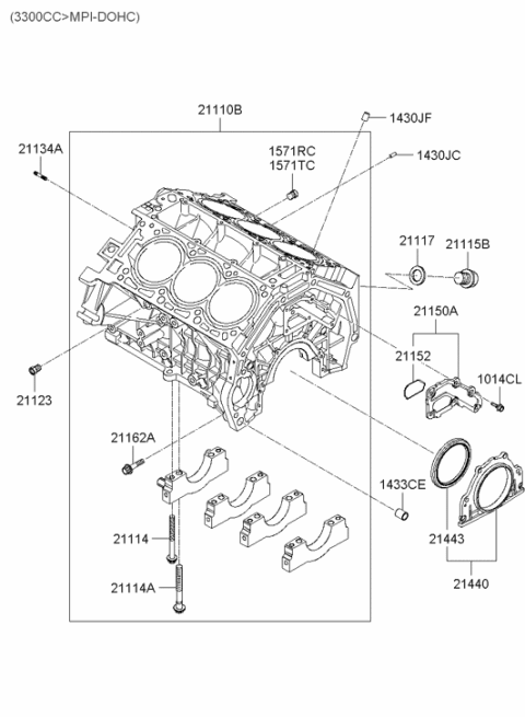 2005 Hyundai Sonata New Body Style (US) Cylinder Block Diagram 2