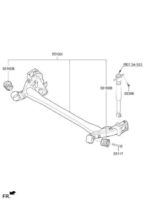 2021 Hyundai Ioniq Bush-Trail Arm Diagram for 55160-G7600