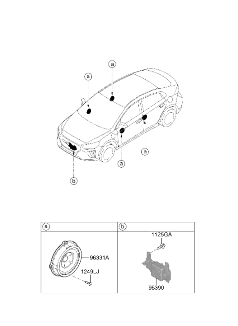 2021 Hyundai Ioniq Door Speaker Assembly Diagram for 96330-G2000