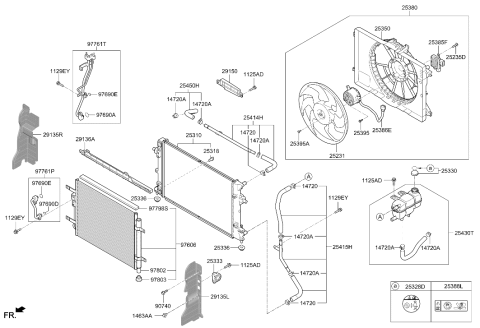 2020 Hyundai Ioniq Air Guard Left Diagram for 29136-G7300