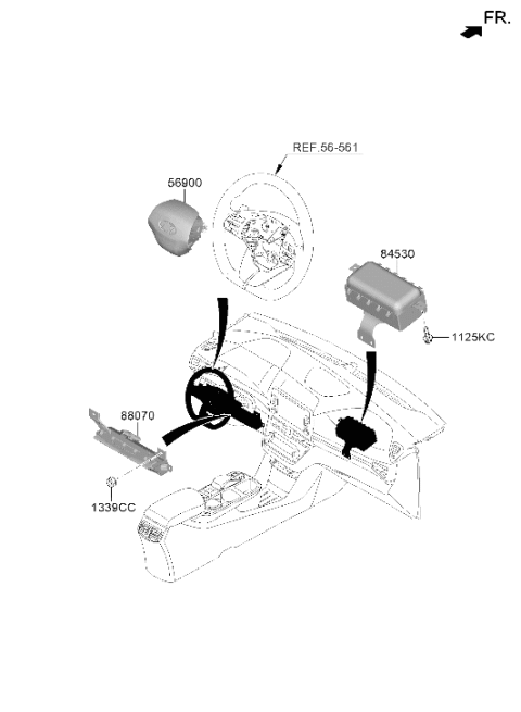2020 Hyundai Ioniq Passenger Air Bag Assembly Diagram for 84530-G7500