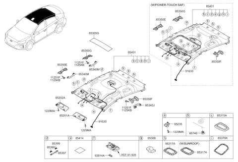 2020 Hyundai Ioniq Plate-Map Lamp Diagram for 85370-G2000