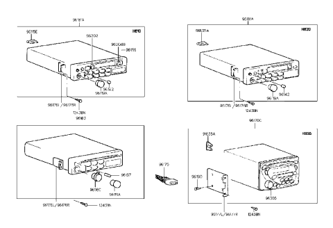 1998 Hyundai Tiburon Volume Knob Diagram for 96151-34000