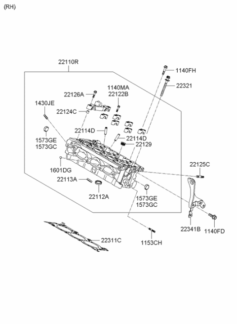 2007 Hyundai Azera Cylinder Head Diagram 2