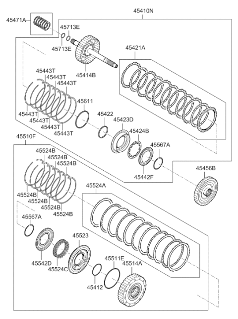 2006 Hyundai Azera Produced After OCT.31.2006 Transaxle Clutch - Auto Diagram 3