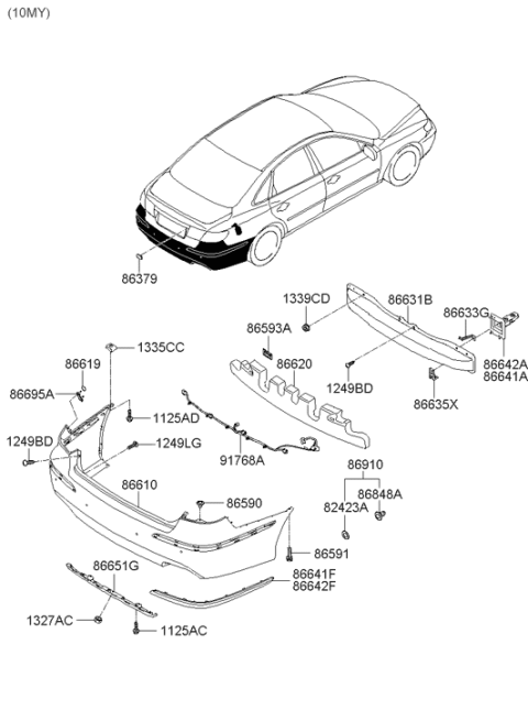 2006 Hyundai Azera Produced After OCT.31.2006 Rear Bumper Diagram 2