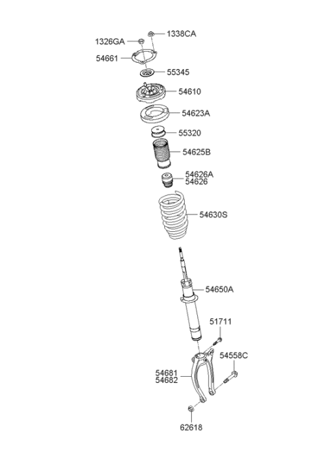 2008 Hyundai Azera Bolt-Flange(12*100) Diagram for 54558-3K000