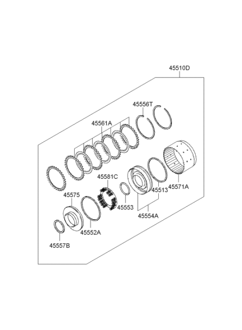 2006 Hyundai Azera Produced After OCT.31.2006 Transaxle Clutch - Auto Diagram 2