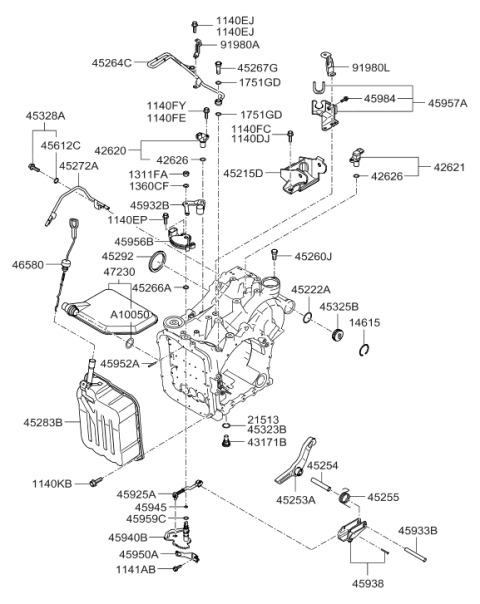 2006 Hyundai Azera Produced After OCT.31.2006 Auto Transmission Case Diagram 2