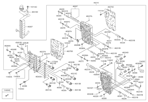 2006 Hyundai Azera Produced After OCT.31.2006 Transmission Valve Body Diagram 3