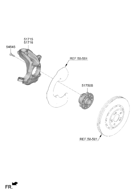 2025 Hyundai Genesis Electrified GV70 Bolt Flange Diagram for 51735-CV000