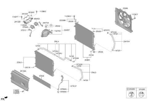 2023 Hyundai Genesis Electrified GV70 Radiator Mounting Insulator Lower Diagram for 25336-J5000