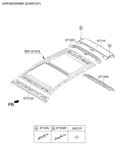 2014 Hyundai Santa Fe Roof Panel Diagram 2