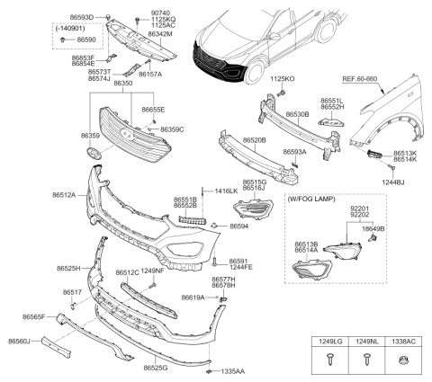 2015 Hyundai Santa Fe Screw-Tapping Diagram for 12493-05147-B