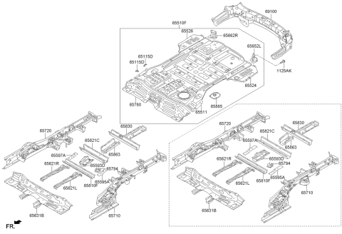 2014 Hyundai Santa Fe CROSSMEMBER Assembly-Rear Floor,No Diagram for 65830-B8000
