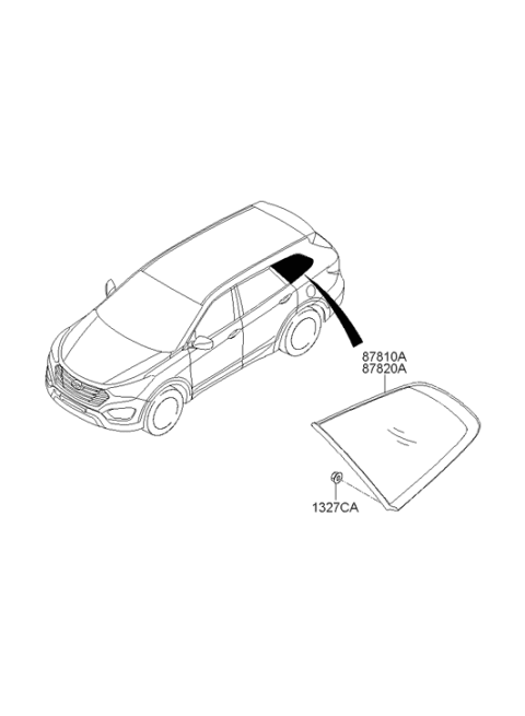 2013 Hyundai Santa Fe Quarter Glass & Moulding Assembly Diagram for 87810-B8010