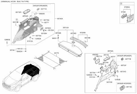 2013 Hyundai Santa Fe Luggage Compartment Diagram 2