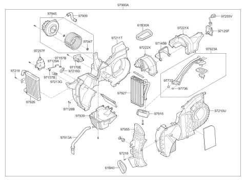 2014 Hyundai Santa Fe Aircon System-Rear Diagram 2