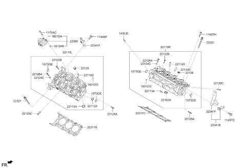 2015 Hyundai Santa Fe Gasket-Cylinder Head LH Diagram for 22311-3CGA5