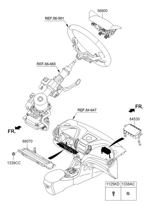 2014 Hyundai Santa Fe Passenger Air Bag Assembly Diagram for 84530-B8500
