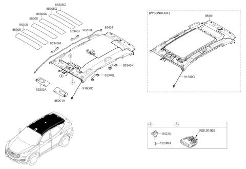 2015 Hyundai Santa Fe Feeder Cable-Antenna Floor No.1 Diagram for 96230-B8600