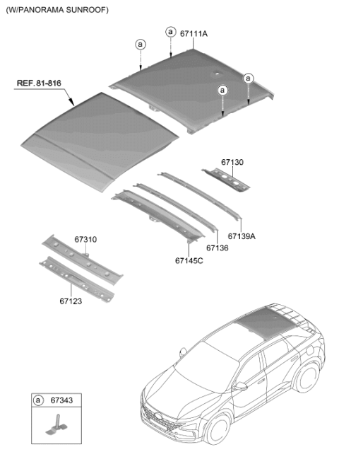 2025 Hyundai Nexo Roof Panel Diagram 2