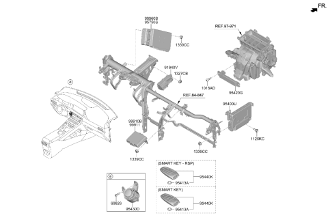 2019 Hyundai Nexo Fob-Smart Key Diagram for 95440-M5020