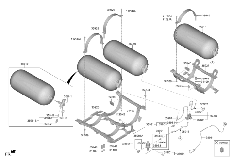 2020 Hyundai Nexo Connector-Straight Diagram for 35993-M5000
