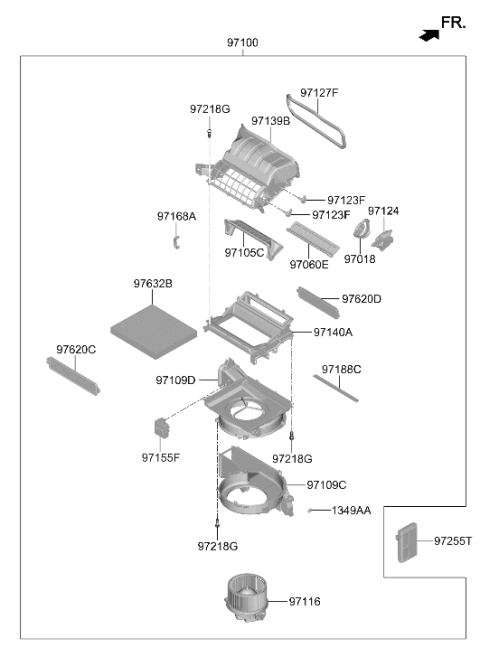 2020 Hyundai Nexo FILTER ASSY-AIR Diagram for 97133-M5100