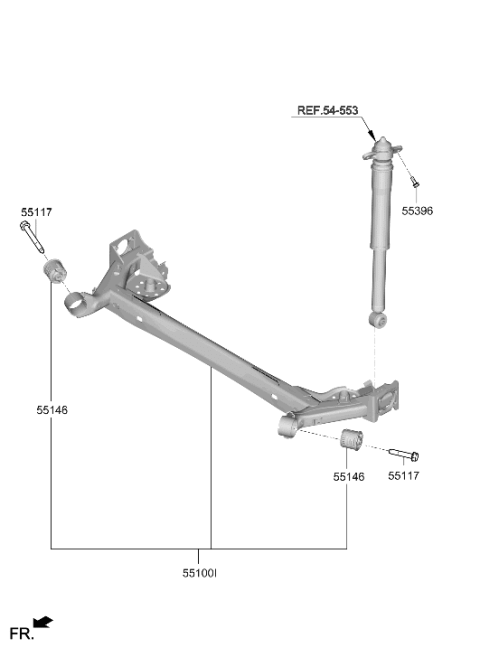 2024 Hyundai Venue Torsion Axle Complete Diagram for 55100-K2000